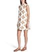 COREY LYNN CALTER Veruca Woven Embroidered Round Neck Sleeveless Mini Dress, Color:Off White - Image 4