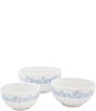 Color:White - Image 2 - 60th Anniversary Cornflower 3-Piece Mixing Bowl Set