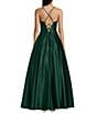 Color:Hunter - Image 2 - Corset Illusion Waist Cowl Neck Ball Gown