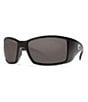 Color:Matte Black - Image 1 - Blackfin UVA and UVA Protection Polarized Wrap Sunglasses
