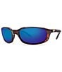 Color:Tortoise Blue Mirror - Image 1 - Brine Polarized Wrap Sunglasses