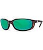 Color:Tortoise Green Mirror - Image 1 - Brine Polarized Wrap Sunglasses