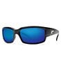 Color:Black - Image 1 - Caballito Mirror Polarized Rectangle Sunglasses
