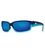 Color:Caribbean Fade - Image 1 - Caballito Mirror Polarized Rectangle Sunglasses