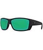 Color:Blackout Green Mirror - Image 1 - Cat Cay Polarized Wrap Sunglasses