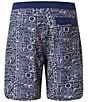 Color:Navy Tiki Print - Image 2 - Dawn Printed 8#double; Inseam Boardshorts