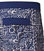 Color:Navy Tiki Print - Image 5 - Dawn Printed 8#double; Inseam Boardshorts