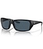 Color:Black/Grey - Image 1 - Del Mar Men's 6S9113 60mm Polarized Rectangular Sunglasses