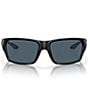 Color:Black/Grey - Image 2 - Del Mar Men's 6S9113 60mm Polarized Rectangular Sunglasses