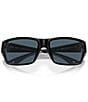 Color:Black/Grey - Image 5 - Del Mar Men's 6S9113 60mm Polarized Rectangular Sunglasses