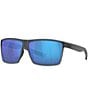 Color:Matte Smoke Crystal/Blue - Image 1 - Del Mar Men's Crystal Blue Polarized Sunglasses