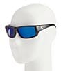 Color:Matte Black/Blue Mirror - Image 2 - Fantail Rectangle Polarized Sunglasses