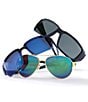 Color:Blackout - Image 2 - Fantail Polarized UVA/UVB Protection Rectangle Sunglasses