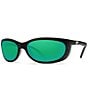 Color:Black Green Mirror - Image 1 - Fathom Green Polarized Wrap Sunglasses
