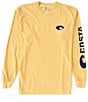 Color:Mustard - Image 2 - Feet In The Water Long Sleeve Graphic T-Shirt