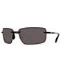 Color:Shiny Black Gray - Image 1 - Gulf Shore Polarized Rimless Sunglasses