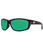 Color:Tortoise Green Mirror - Image 1 - Harpoon Polarized Wrap Sunglasses