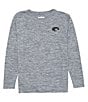 Color:Cationic Gray - Image 2 - Long Sleeve Tech Slam Bass Graphic T-Shirt