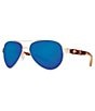 Color:Rose Gold Blue Mirror - Image 1 - Loreto Double Bridge Polarized UVA/UVB Protection Aviator Sunglasses