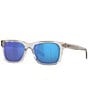 Color:Shiny Light Grey Crystal - Image 1 - Men's 6S2003 Tybee Crystal 55mm Rectangle Polarized Sunglasses