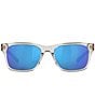 Color:Shiny Light Grey Crystal - Image 2 - Men's 6S2003 Tybee Crystal 55mm Rectangle Polarized Sunglasses