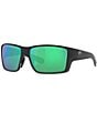 Color:Black/Green - Image 1 - Men's 6S9007 Reefton Mirrored Crystal 64mm Rectangle Polarized Sunglasses