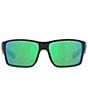 Color:Black/Green - Image 2 - Men's 6S9007 Reefton Mirrored Crystal 64mm Rectangle Polarized Sunglasses