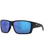 Color:Black/Blue - Image 1 - Men's 6S9007 Reefton Mirrored Crystal 64mm Rectangle Polarized Sunglasses