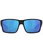 Color:Black/Blue - Image 2 - Men's 6S9007 Reefton Mirrored Crystal 64mm Rectangle Polarized Sunglasses