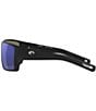Color:Black/Blue - Image 3 - Men's 6S9007 Reefton Mirrored Crystal 64mm Rectangle Polarized Sunglasses