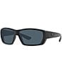 Color:Blackout - Image 1 - Men's 6S9009 Tuna Alley 62mm Rectangle Polarized Sunglasses