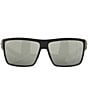 Color:Matte Black/Silver - Image 2 - Men's 6S9016 Rinconcito Crystal Mirrored 60mm Rectangle Polarized Sunglasses