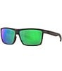 Color:Matte Grey/Green - Image 1 - Men's 6S9016 Rinconcito Mirrored 60mm Rectangle Polarized Sunglasses