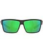 Color:Matte Grey/Green - Image 2 - Men's 6S9016 Rinconcito Mirrored 60mm Rectangle Polarized Sunglasses
