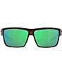 Color:Matte Tortoise/Green - Image 2 - Men's 6S9016 Rinconcito Tortoise Crystal Mirrored 60mm Rectangle Polarized Sunglasses