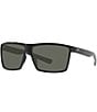 Color:Shiny Black/Grey - Image 1 - Men's 6S9018 Rincon Crystal 63mm Rectangle Polarized Sunglasses