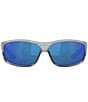 Color:Silver/Blue - Image 2 - Men's 6S9020 Saltbreak Mirrored 65mm Rectangle Polarized Sunglasses