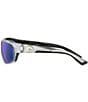Color:Silver/Blue - Image 3 - Men's 6S9020 Saltbreak Mirrored 65mm Rectangle Polarized Sunglasses