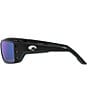 Color:Matte Black/Green - Image 3 - Men's 6S9022 Permit Mirrored Crystal 63mm Rectangle Polarized Sunglasses