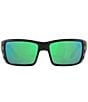 Color:Matte Black/Green - Image 2 - Men's 6S9022 Permit Mirrored Crystal 63mm Rectangle Polarized Sunglasses