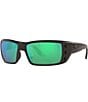 Color:Blackout/Green - Image 1 - Men's 6S9022 Permit Mirrored Crystal 63mm Rectangle Polarized Sunglasses