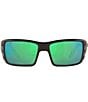 Color:Blackout/Green - Image 2 - Men's 6S9022 Permit Mirrored Crystal 63mm Rectangle Polarized Sunglasses