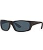 Color:Blackout/Grey - Image 1 - Men's 6S9023 Jose 62mm Rectangle Polarized Sunglasses