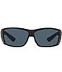 Color:Blackout/Grey - Image 2 - Men's 6S9024 Cat Cay 61mm Rectangle Polarized Sunglasses