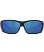 Costa Men's 6S9024 Cat Cay Mirrored 61mm Rectangle Polarized Sunglasses, Color:Blackout/Blue - Image 2