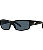 Color:Shiny Black/Grey - Image 1 - Men's 6S9025 Caballito 59mm Rectangle Polarized Sunglasses