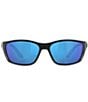 Color:Blackout/Blue - Image 2 - Men's 6S9054 Fisch Mirrored Crystal 64mm Rectangle Polarized Sunglasses