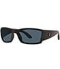 Color:Blackout/Grey - Image 1 - Men's 6S9057 Corbina 61mm Rectangle Polarized Sunglasses