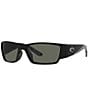 Color:Matte Black - Image 1 - Men's Del Mar Corbina Pro 61mm Polarized Matte Rectangle Sunglasses