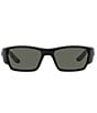 Color:Matte Black - Image 2 - Men's Del Mar Corbina Pro 61mm Polarized Matte Rectangle Sunglasses